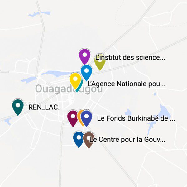 Localisation des centres et instituts de recherche au Burkina Faso