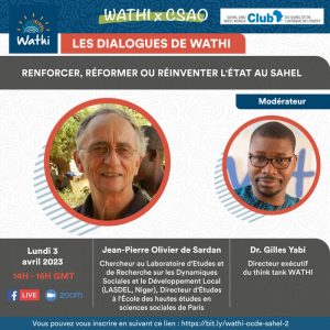 Affiche Dialogue de WATHI/CSAO :Jean-Pierre-Olivier-de-Sardan